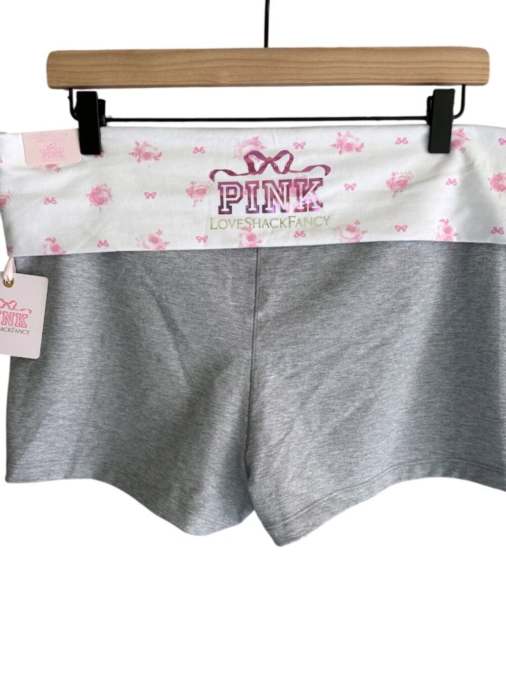 Victoria’s Secret PINK x LOVE SHACK FANCY Gray Foldover Shorts